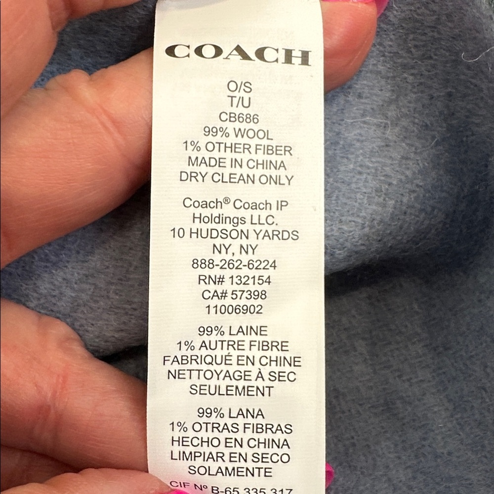 Coach Reversible Colorblock Varsity Print Oversized Muffler Wool Scarf NWT $228 - Picture 11 of 12